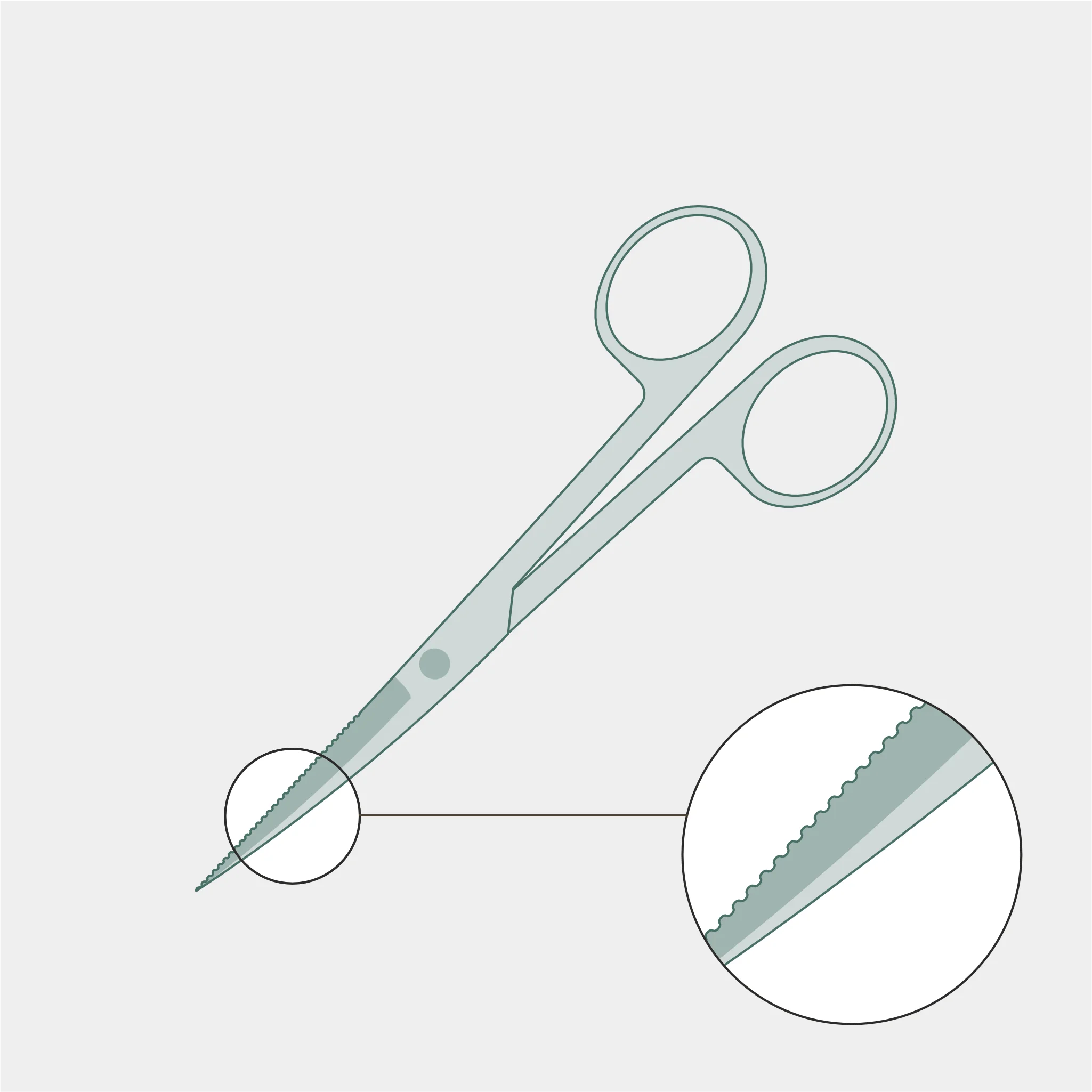 Medizinische Schere mit Mikroverzahnung (gerade) | Solinger Präzisionsschliff