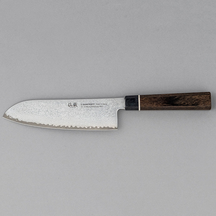 SUNCRAFT | Senzo Black Damast Santoku 16,7 cm BD-04